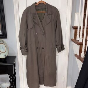 Women's Double-Breasted Coat - Olive